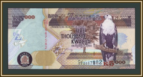 Замбія Замбия ^/--/^ Замбия 5000 квача 2010 P-45  (45 /--/ f) UNC ^_^^^ Замбія 5000 квача 2010 P-45 (45 /--/ f) UNC - фото фото фото