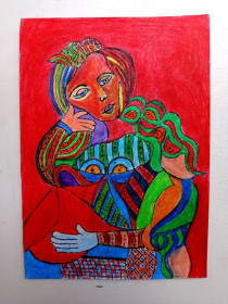 Картини, Гравюри, Живопис та Графіка Картины, Гравюры, Живопись и Графика ^/--/^ Картинка Копия Пикассо 20*15 см. цветной карандаш бумага ручная работа смотрите другие мои картины. ^_^^^ Картинка Копія Пікассо 20*15 см. кольоровий олівець папір ручна робота дивіться інші мої картини. - фото фото фото