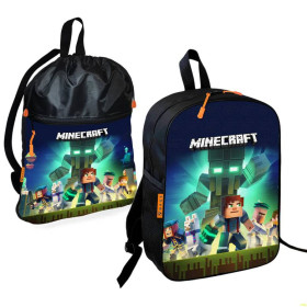 Рюкзаки, сумки Рюкзаки, сумки ^/--/^ Школьный рюкзак детский Minecraft + Сумка для обуви спортивной формы рюкзак-мешок  для мальчика (017 ^_^^^ Шкільний рюкзак дитячий Minecraft + Сумка для взуття спортивної форми рюкзак-мішок для хлопчика (173) - фото фото фото