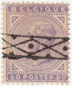 Бенілюкс Бенилюкс ^/--/^ Бельгия  1883  г. № 38 гашеная ^_^^^ Бельгія 1883 р. No 38 гашена - фото фото фото