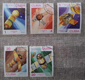 Освоєння космосу Освоение космоса ^/--/^ Куба 1983 г - День космонавтики, гаш ^_^^^ Куба 1983 — День космонавтики, гаш - фото фото фото