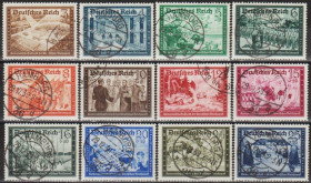 Третій Рейх (-) Третий Рейх (-) ^/--/^ 1939 - Рейх - Пошта Німеччини Mi.702-713 - гаш _40,0 € ^_^^^ 1939 - Рейх - Почта Германии Mi.702-713 - гаш _40,0 € - фото фото фото