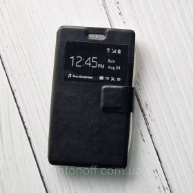 Зарядні пристрої Зарядные устройства ^/--/^ Чохол-книжка для Nokia Microsoft Lumia 435, Lumia 532 шкіряний, з віконцем, чорний ^_^^^ Чехол-книжка Nokia Microsoft Lumia 435 532 для телефона (с окошком) Черный - фото фото фото