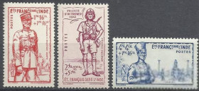Індія Индия ^/--/^ Индия франц. 1941 Солдаты военная униформа 3 /--/ м. ^_^^^ Індія франц. 1941 Солдати військова уніформа 3 /--/ м. - фото фото фото