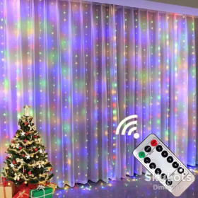 Гірлянди, освітлення Гирлянды, освещение ^/--/^ Гирлянда штора 100 LED 8 режимов с пультом и USB питанием 3 /--/ х /--/ 1 /--/ м Multicolor / Pink ^_^^^ Гірлянда штора 100 LED 8 режимів з пультом і USB харчуванням 3 /--/ х /--/ 1 /--/ м Multicolor / Pink - фото фото фото