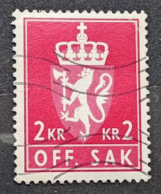 Скандинавія Скандинавия ^/--/^ Норвегия 1982 г - герб, служебная марка, гаш ^_^^^ Норвегія 1982 — герб, службова марка, гаш - фото фото фото