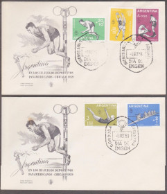Америка Америка ^/--/^ Аргентина 1959 III ПАНАМЕРИКАНСКИЕ ИГРЫ СПОРТ АТЛЕТИКА БАСКЕТБОЛ ПРЫЖКИ В ВОДУ ГРЕБЛЯ БОКС Два КПД Mi.706-710 ^_^^^ Аргентина 1959 III ПАНАМЕРИКАНСЬКІ СПОРТИВНІ ІГРИ СПОРТ ЗІРІВНЕННЯ АТЛЕТИКА ККД Mi.706-710 - фото фото фото