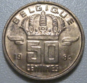Бельгія Бельгия ^/--/^ Бельгія 50 сантимів 1982 року Belgique 42491 ^_^^^ Бельгия 50 сантимов 1982 года Belgique 42491 - фото фото фото
