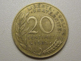 Франція Франция ^/--/^ Франция 20 сантимов 1985 года 38146 ^_^^^ Франція 20 сантимів 1985 38146 - фото фото фото