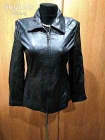Куртки Куртки ^/--/^ Курточка кожзам 46 /--/ р.чёрная ^_^^^ Куртка шкірзам 46 /--/ р. чорна - фото фото фото
