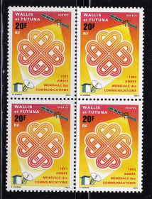 Освоєння космосу Освоение космоса ^/--/^ Космос .  Уолис и Футуна  1983 г  MNH - квартблоки ^_^^^ Уоліс і Футуна 1983 MNH - квартблоки - фото фото фото