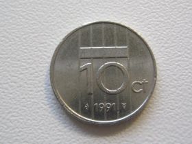 Нідерланди Нидерланды ^/--/^ Нидерланды 10 центов 1991 года 32363 ^_^^^ Нідерланди 10 центів 1991 року 32363 - фото фото фото