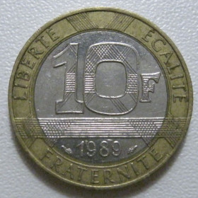 Франція Франция ^/--/^ Франція 10 франків 1989 року 43756 ^_^^^ Франция 10 франков 1989 года 43756 - фото фото фото