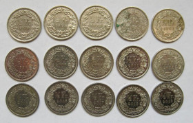 Швейцарія Швейцария ^/--/^ 1/2 франка = набір по роках = ШВЕЙЦАРІЯ = 15 монет = див. опис ^_^^^ 1/2 франка = набор по годам = Швейцария = 15 монет = см. описание - фото фото фото