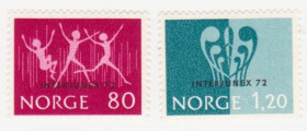 Скандинавія Скандинавия ^/--/^ Норвегия 1972 г.№ 663‑664 ** серия ^_^^^ Норвегія 1972 No 663‐664 ** серія - фото фото фото