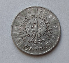 - року - года ^/--/^ 5 злотых 1936 года монета серебро Польша,оригинал, Пилсудский pl /--/ 642. ^_^^^ 5 злотих 1936 року монета срібло Польща, оригінал, Пілсудський pl /--/ 642. - фото фото фото