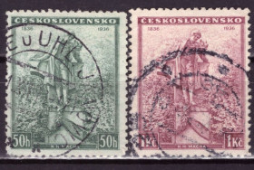 Чехословаччина Чехословакия ^/--/^ Чехословакия. 100 лет со дня смерти Карела Гинека Маха  (серия) 1936 г. ^_^^^ Чехословаччина. 100 років від дня смерті Карела Гінека Маха (1936) - фото фото фото