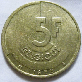 Бельгія Бельгия ^/--/^ Бельгія 5 франків 1988 року BELGIQUE #6 /--/ П /--/ 1727 ^_^^^ Бельгия 5 франков 1988 года BELGIQUE #6 /--/ П /--/ 1727 - фото фото фото