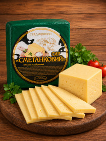 Сир Сыр ^/--/^ Сир твердий «Сметанковий»  50% —2,5 кг ^_^^^ Сыр твердый «Сметанковый» 50% —2,5 кг - фото фото фото