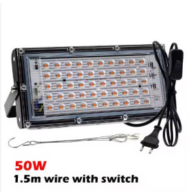Освітлення Освещение ^/--/^ Фітолампа прожектор для рослин Plant GrowLight 50 Вт 50 Led з кабелем 1.8 м і вимикачем 20*9 см ^_^^^ Фитолампа прожектор для растений Plant GrowLight 50 Вт 50 Led с кабелем 1.8 м и выключателем 20*9 см - фото фото фото
