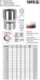 Викрутки Отвертки ^/--/^ Головка 6-гранна коротка 1/2&amp;quot; М /--/ 32 /--/ х /--/ 42 мм YATO YT-1220 ^_^^^ Головка 6-гранная короткая 1/2&amp;quot; М /--/ 32 /--/ х /--/ 42 мм YATO YT-1220 - фото фото фото