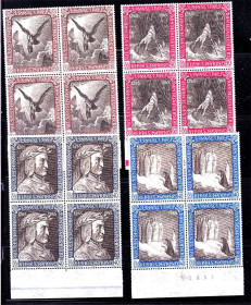 Мистецтво Искусство ^/--/^ NM Искусство . Сан Марино  1965 г  MNH - квартблоки ^_^^^ NM Мистецтво . Сан Марино 1965 р MNH - квартблоки - фото фото фото