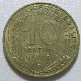 Франція Франция ^/--/^ Франція 10 сантимів 1983 року 43516 ^_^^^ Франция 10 сантимов 1983 года 43516 - фото фото фото