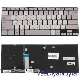 Клавіатури Клавиатуры ^/--/^ Клавиатура для ноутбука ASUS (UX /--/ 490 series) rus, silver, без фрейма, подсветка клавиш ^_^^^ Клавіатура для ноутбука ASUS (UX /--/ 490 series) rus, silver, без фрейму, підсвічування клавіш - фото фото фото