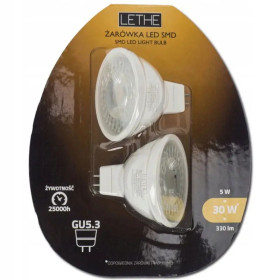 Лампи, лампочки Лампы, лампочки ^/--/^ 2 светодиодные лампы LETHE SMD 5 /--/ Вт = 30 /--/ Вт теплый белый GU /--/ 5.3   12 вольт - фото
