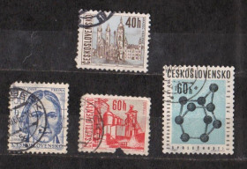 Чехословаччина Чехословакия ^/--/^ ЧЕХОСЛОВАЧЧИНА =  марки 1966 р. = гаш.  = 4 шт. + ^_^^^ ЧЕХОСЛОВАЧИНА = марки 1966 г. = гаш. = 4 шт. + + - фото фото фото