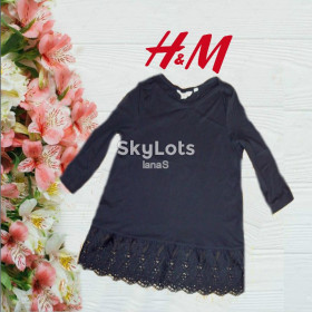 Блузки, сорочки Блузки, рубашки ^/--/^ H &amp; M Красивый женский реглан т синий  кружево 3/4 рукав М ^_^^^ H &amp; M Стильна жіноча кофточка лонгслив т синій з мережевим 3/4 рукав - фото фото фото