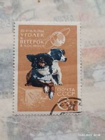 Освоєння космосу Освоение космоса ^/--/^ Марка 6 копеек 1966 года, Уголек и Ветерок, СССР, ^_^^^ Марка 6 копійок 1966 року, Куточок і Вітерок, СРСР, - фото фото фото