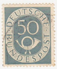 НДР, ФРН ГДР, ФРГ ^/--/^ ФРГ 1951 г. № 24 гашеная ^_^^^ ФРН 1951 р. No 24 гашена - фото фото фото