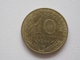 Франція Франция ^/--/^ Франция 10 сантимов 1984 года 15962 ^_^^^ Франція 10 сантимів 1984 15962 - фото фото фото