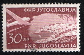 Балканський півострів Балканский полуостров ^/--/^ Югославия  (1951) Самолет и пейзаж. Дубровник ^_^^^ Югославія (1951) Літак і пейзаж. Дубровник - фото фото фото