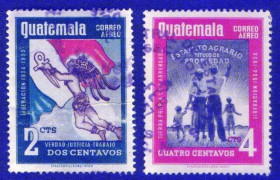 Центральна Америка Центральная Америка ^/--/^ Гватемала  (1956) Годовщина военного переворота 1954 года ^_^^^ Гватемала (1956) Річниця військового перевороту 1954 року - фото фото фото