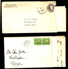 Америка Америка ^/--/^ США  2 /--/ а  МК  с  письмами 1918 и 1931 г ^_^^^ США 2 /--/ а МК з листами 1918 і 1931 - фото фото фото