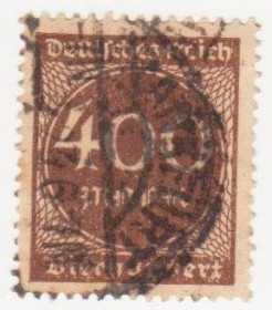 Веймарська республіка Веймарская республика ^/--/^ Германия       ( Рейх) 1923 г. №  262 гашеная ^_^^^ Німеччина (Рейх) 1923 р. No 262 гашена - фото фото фото