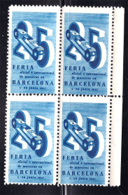 Іспанія Испания ^/--/^ Испания  Барселона 1937 г  MNH - не почта - квартблок ^_^^^ Іспанія Барселона 1937 MNH - не пошта - квартблок - фото фото фото