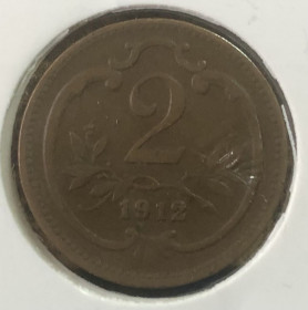 Австро-Угорщина Австро-Венгрия ^/--/^ Австро -Угорщина.  2 геллери  1912 /--/ р ^_^^^ Австро-Угорщина. 2 Геллері 1912 /--/ р - фото фото фото