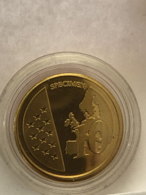 Італія і Ватикан Италия и Ватикан ^/--/^ 10 євроцентів  Ватикан. Папа. SPECIMEN. Європроба. Капсула. ^_^^^ 10 евроцент Ватикан. Папа. SPECIMEN. Европроба. Капсула. - фото фото фото