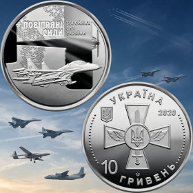 Інше Другое ^/--/^ Пам&amp;apos;ятна монета 10 гривень: Повітряні Сили Збройних Сил України   (з ролла) ^_^^^ Памятная монета 10 гривен: Воздушные Силы Вооруженных Сил Украины (с ролла) - фото фото фото