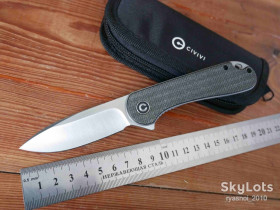 Ножі, мультітули Ножи, мультитулы ^/--/^ Civivi Elementum C /--/ 907 /--/ T, Dark Micarta, D /--/ 2 Satin, Caged Ceramic Ball Bearing, Outdoor, Flipper, EDC, Liner Lock - фото фото фото