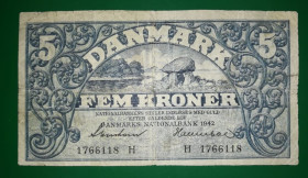 Скандинавія Скандинавия ^/--/^ DENMARK Данія 5 крон 1942 Svendsen, Hannibal ^_^^^ DENMARK Дания 5 крон 1942 Svendsen, Hannibal - фото фото фото