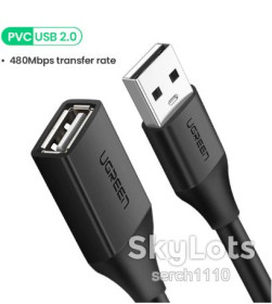 USB адаптери USB адаптеры ^/--/^ Ugreen кабель удлинитель USB 2.0 A (M) / USB 2.0 A  (F) 0,5 м круглый original! ^_^^^ Ugreen кабель подовжувач USB 2.0 A (M) / USB 2.0 A (F) 0,5 м круглий original! - фото фото фото