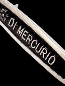 Інше Другое ^/--/^ Знак с логотипом Di Mercurio, металл серебряного цвета с синей эмалью 7 см - 18 мм ^_^^^ Знак з логотипом Di Mercurio, метал срібного кольору з синьою емаллю 7 см - 18 мм - фото фото фото