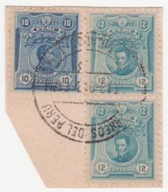 Південна Америка Южная Америка ^/--/^ Перу 1909 г.№ 142-143 гашеная ^_^^^ Перу 1909 р. No 142-143 гашена - фото фото фото