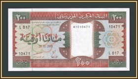 Інші країни Другие страны ^/--/^ Мавритания 200 угий 2002 P-5  (5 /--/ j) UNC ^_^^^ Мавританія 200 вугий 2002 P-5 (5 /--/ j) UNC - фото фото фото