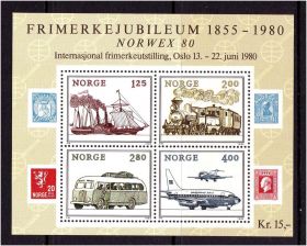 Скандинавія Скандинавия ^/--/^ ZM  Норвегия 1980 г   MNH - блок ^_^^^ ZM Норвегія 1980 MNH - блок - фото фото фото