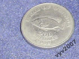 Уганда Уганда ^/--/^ Уганда-1998 г.-200 шиллингов (рыба) ^_^^^ Уганда-1998 р.-200 шилінгів (риба) - фото фото фото